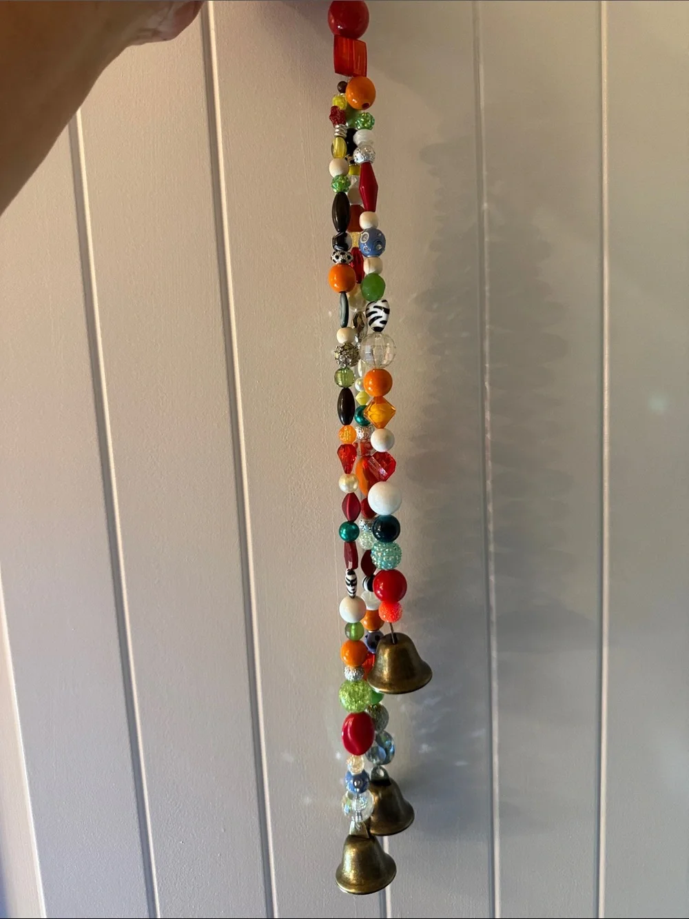 Handcrafted Multicolor Bead and Bell Hanging Accent - Unbranded